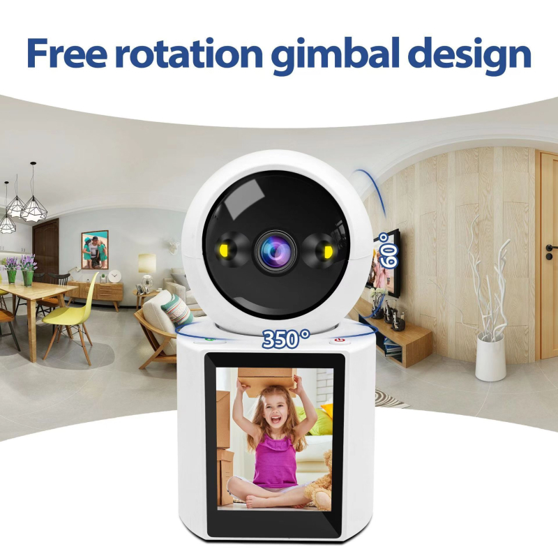 Sisemine 360° topeltvalgusega värviline videointerkomi järelevalvekamera – 1080p, 1 kaamera, ulatus 10–30 m, mobiilirakenduse tugi