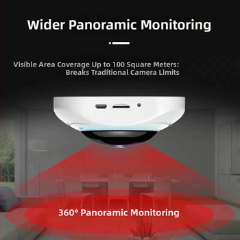 JWEI GW-0630w 360° panoraamkaamera lae jaoks, siseruumi kasutamiseks, 1080P HD, öönägemine, alarmide tuvastus ja teavitused, mobiilirakenduse tugi