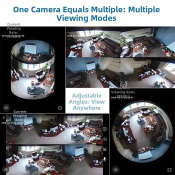 JWEI GW-0630w 360° panoraamkaamera lae jaoks, siseruumi kasutamiseks, 1080P HD, öönägemine, alarmide tuvastus ja teavitused, mobiilirakenduse tugi