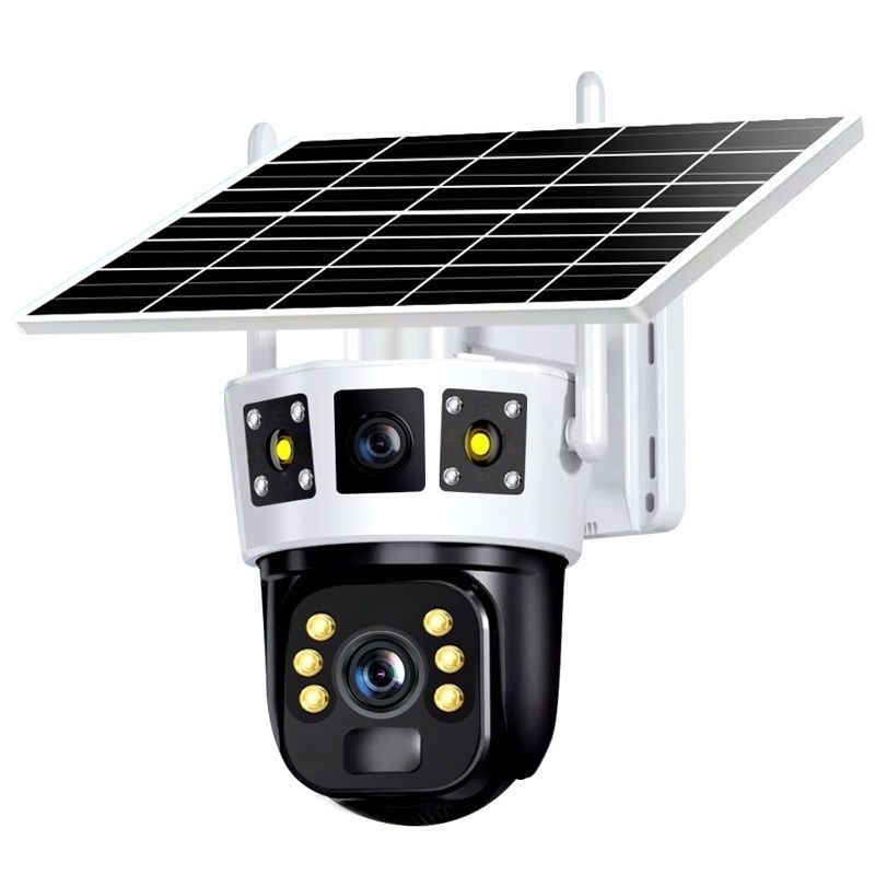 Solarna kamera za nadzor s 360° pokrivenjem, daljinski pristup putem pametnog telefona, za vanjsku upotrebu, HD noćni pregled, 4G, bez električne energije ili interneta