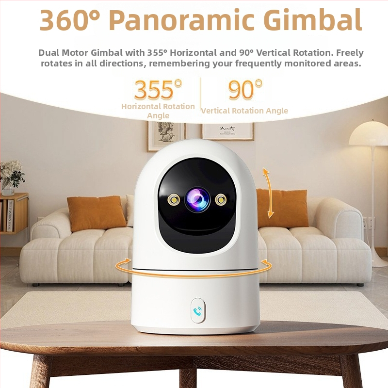 Far Away Home vnútorná PTZ kamera so 360° panoramatickým zobrazením, hlasový interkom, 5V DC, ABS šasi, montáž na strop