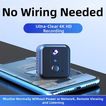 4K turvakaamera laia nurga 2,8 mm objektiiviga, kaugjuhtimine mobiilirakenduse kaudu, kaal 100 g