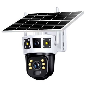 Cameră solară 4G pentru exterior, iluminare scăzută 0.05 lux, alimentare 5V, funcție de alarmă