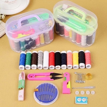 Junwei Prenosivi Mini Set za Šivanje – Kućni DIY Set za Šivanje, Kutija za Pohranu, Kompaktna Kutija
