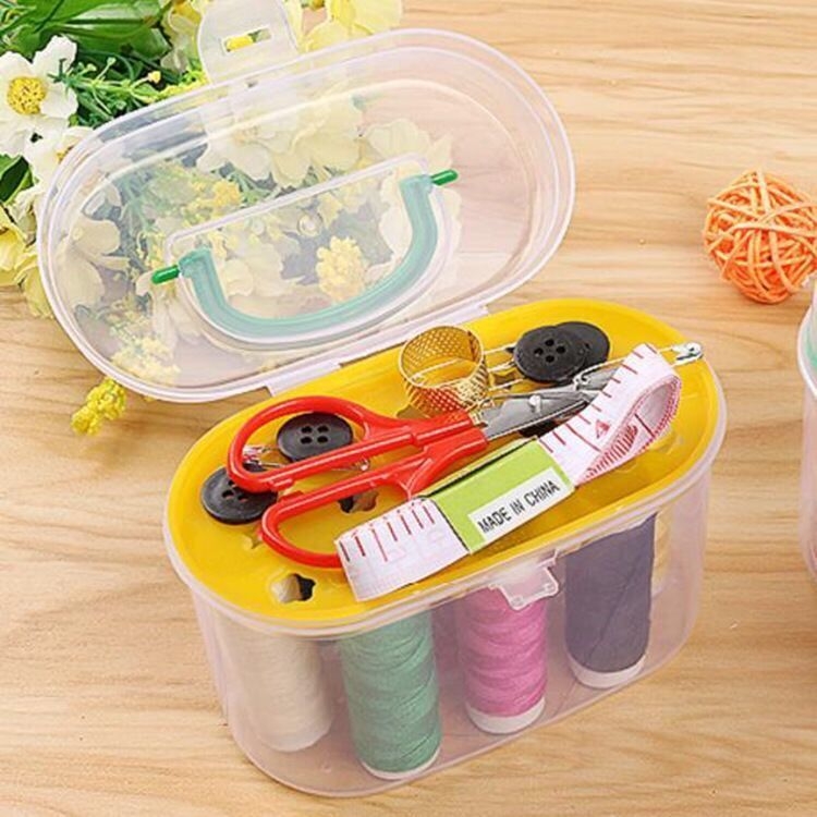 Junwei Prenosivi Mini Set za Šivanje – Kućni DIY Set za Šivanje, Kutija za Pohranu, Kompaktna Kutija
