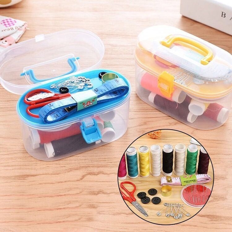 Junwei Prenosivi Mini Set za Šivanje – Kućni DIY Set za Šivanje, Kutija za Pohranu, Kompaktna Kutija