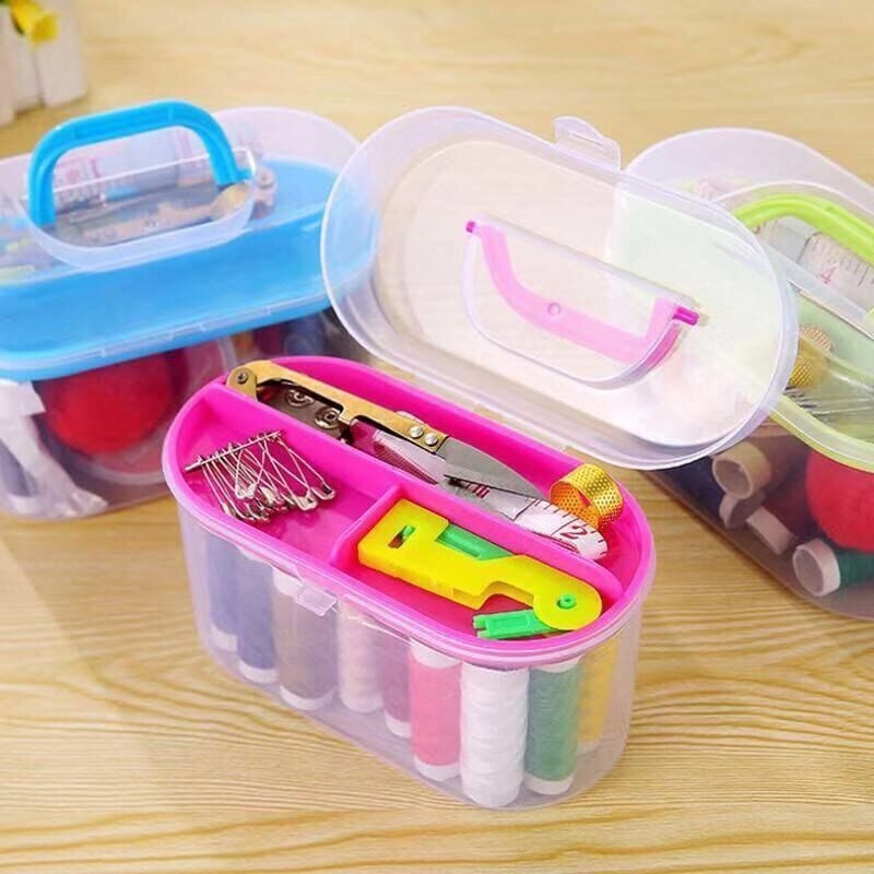 Junwei Prenosivi Mini Set za Šivanje – Kućni DIY Set za Šivanje, Kutija za Pohranu, Kompaktna Kutija