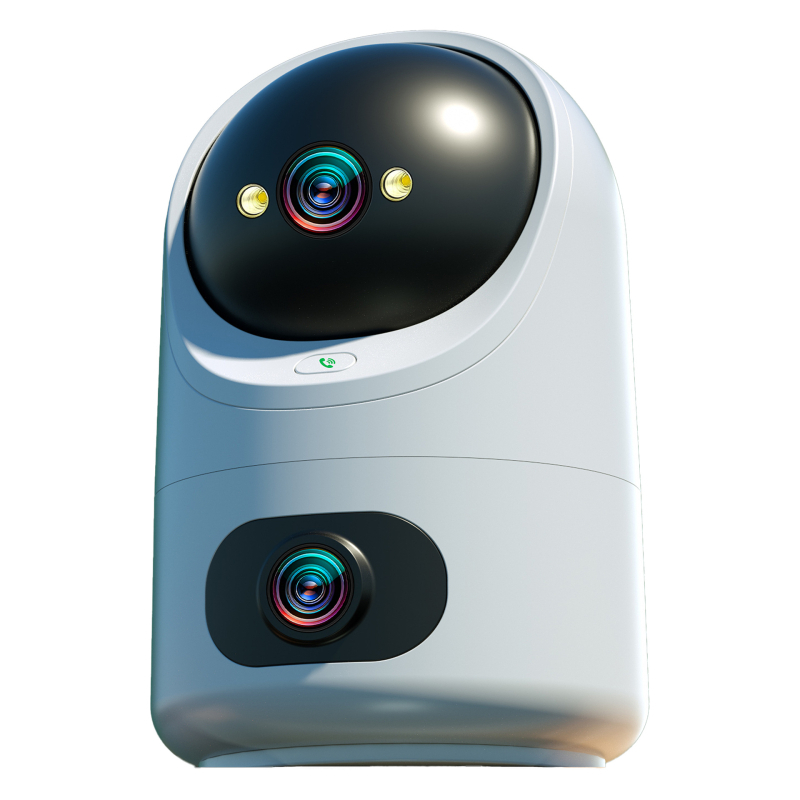 Cameră wireless pentru interior cu ecran dual, viziune de noapte și interfon vocal