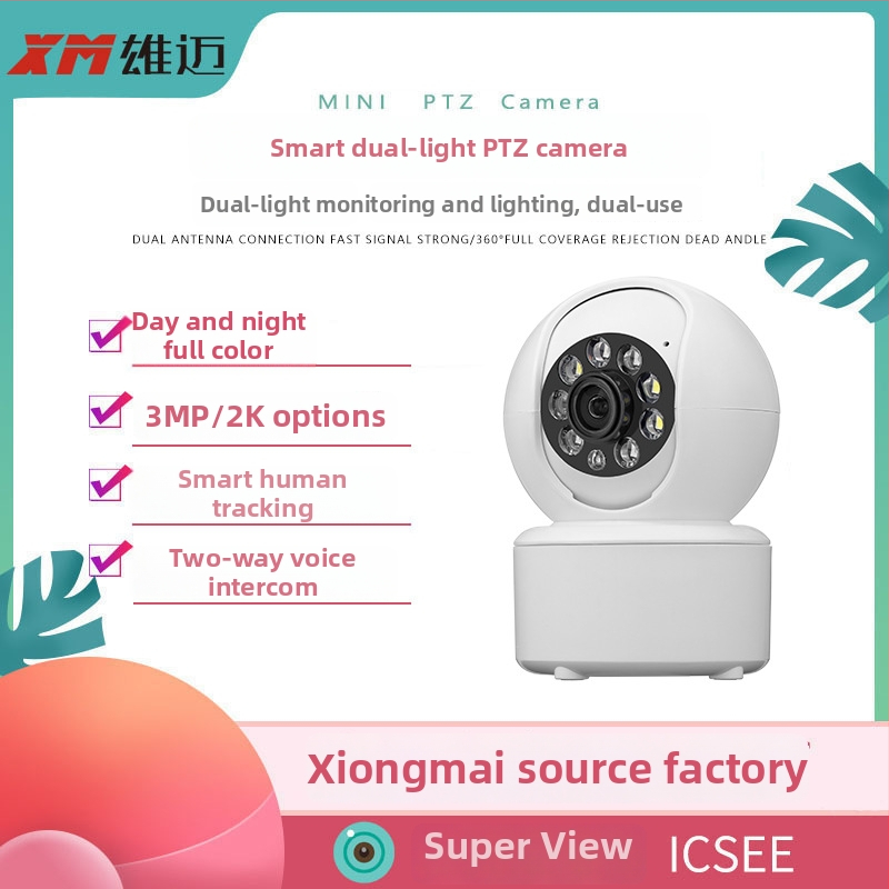 Vezeték nélküli WiFi kamera otthoni megfigyeléshez, teljes színű HD éjszakai látás, 5V tápegység, mennyezeti szerelés