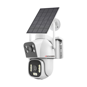 AIHKWASION vanjska vodootporna kamera za nadzor, 4MP HD, dvostruka leća, solarno napajanje, AI kamera