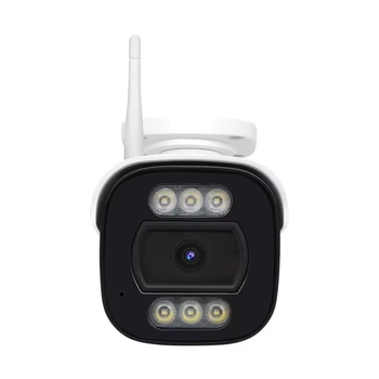 Cameră de rețea cu iluminare duală și viziune nocturnă color, carcasă metal IP66, 0 lux, pentru interior și exterior, distanță IR 20 m