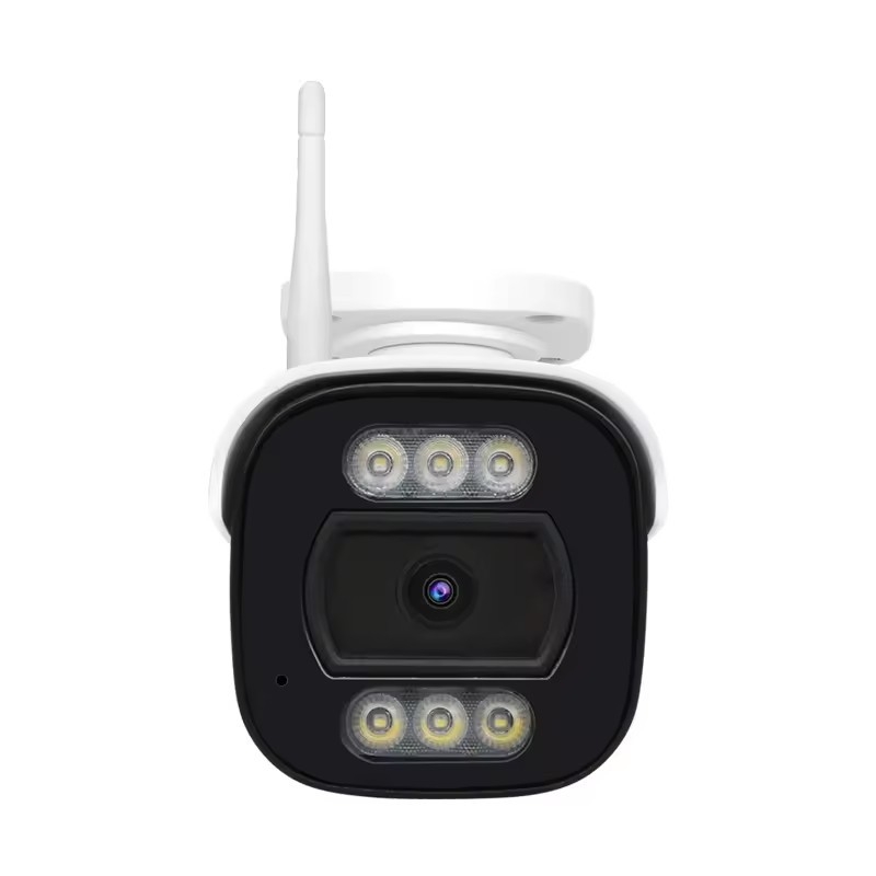 Cameră de rețea cu iluminare duală și viziune nocturnă color, carcasă metal IP66, 0 lux, pentru interior și exterior, distanță IR 20 m