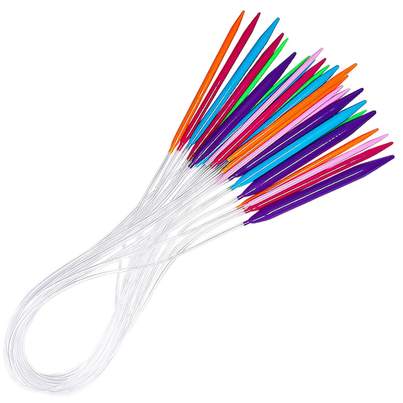 Ruixiang kružne igle za pletenje, ABS plast, crtani stil, set od 12 komada