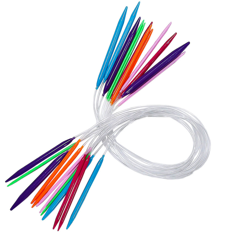 Ruixiang kružne igle za pletenje, ABS plast, crtani stil, set od 12 komada