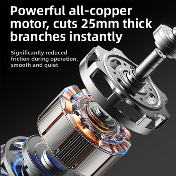 Foarfece electrice de tăiat crengi Zihan – fără fir, baterie litiu reîncărcabilă, 16,8V, pentru crengi și pomi fructiferi