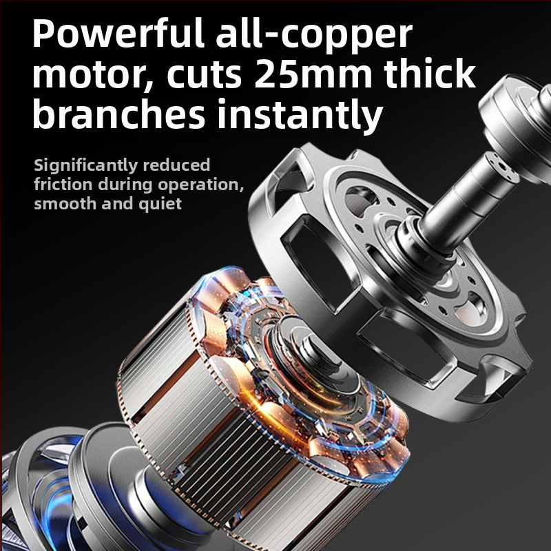 Foarfece electrice de tăiat crengi Zihan – fără fir, baterie litiu reîncărcabilă, 16,8V, pentru crengi și pomi fructiferi