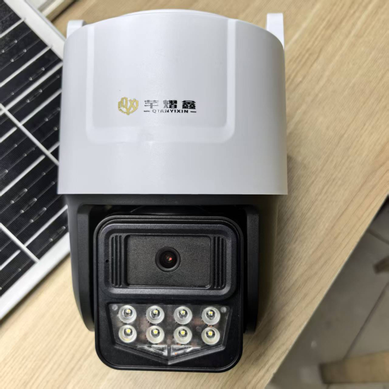 Cameră de supraveghere solară 4G cu compensare a luminozității de fundal, -40°C până la 85°C, alimentare 5V, pentru exterior.