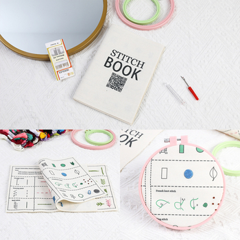 Set za šivanje vezova za početnike – plastični obruč za vezenje, višestruki uzorci veza, upute za početnike, minimalistički stil, šifra proizvoda cxd005, pakiranje 5000 komada, težina 7,1 g