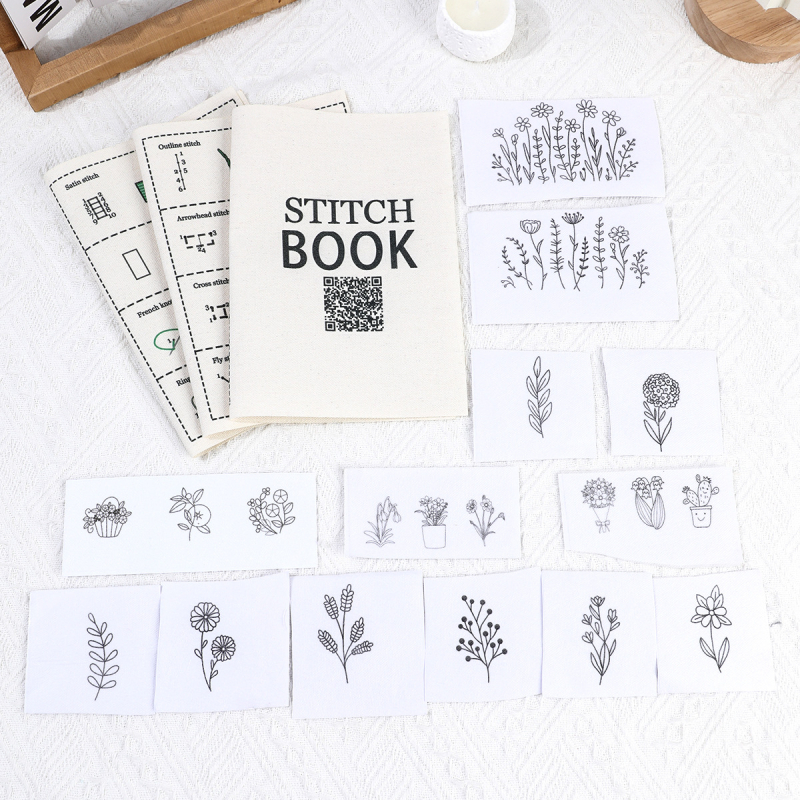 Set za šivanje vezova za početnike – plastični obruč za vezenje, višestruki uzorci veza, upute za početnike, minimalistički stil, šifra proizvoda cxd005, pakiranje 5000 komada, težina 7,1 g