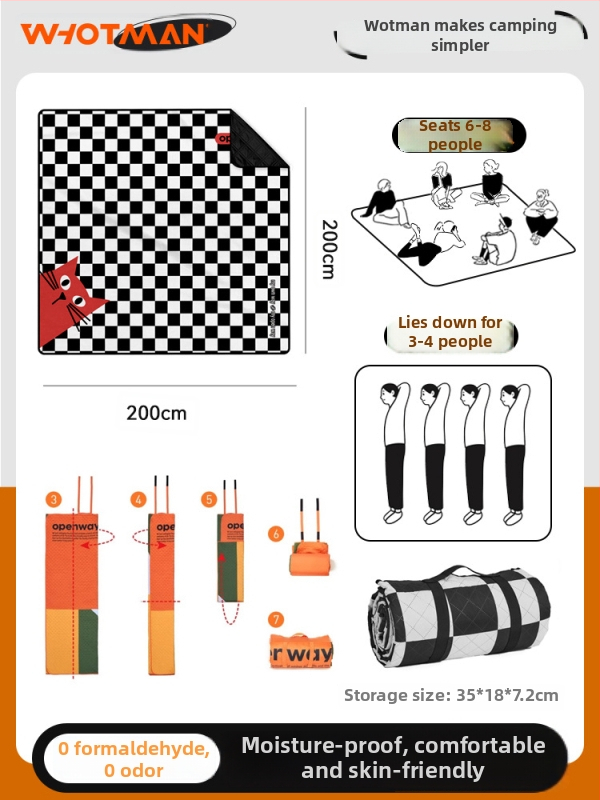 Covoraș de picnic pentru camping în aer liber, din material Oxford, 1 kg, modelul 78079, potrivit pentru 3-4 persoane