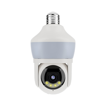 Beltéri intelligens égőbe rejtett megfigyelő kamera, PTZ 355° vízszintes, 90° függőleges, sebesség 30°/s és 20°/s, AC 100–240V, lámpa-tartóba szerelés