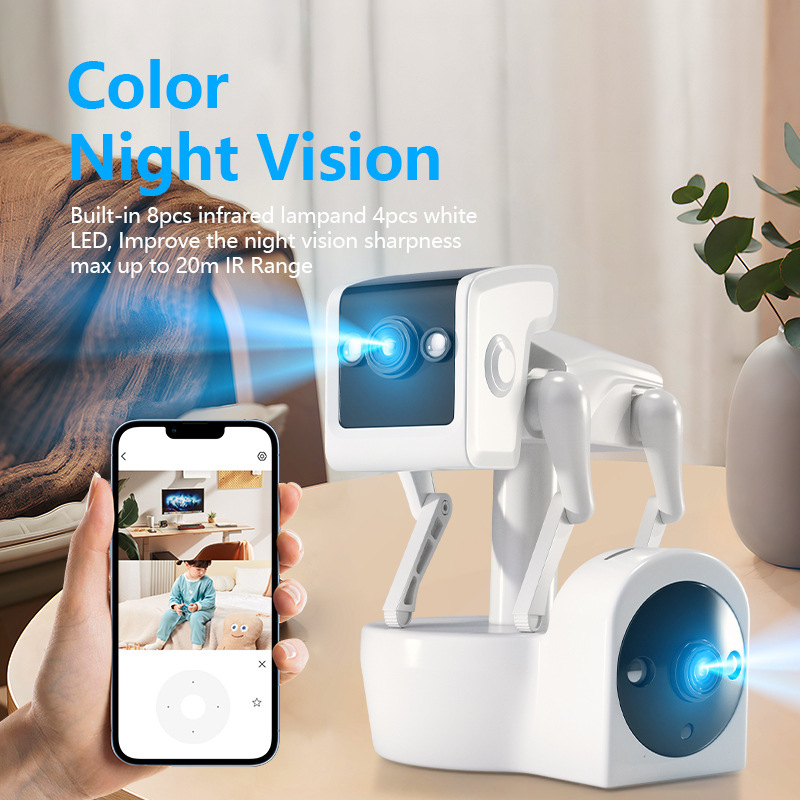 YooSee kućna robotska kamera za nadzor s HD noćnim vidom, bežični dvostruki prikaz, Wi‑Fi za pametni telefon