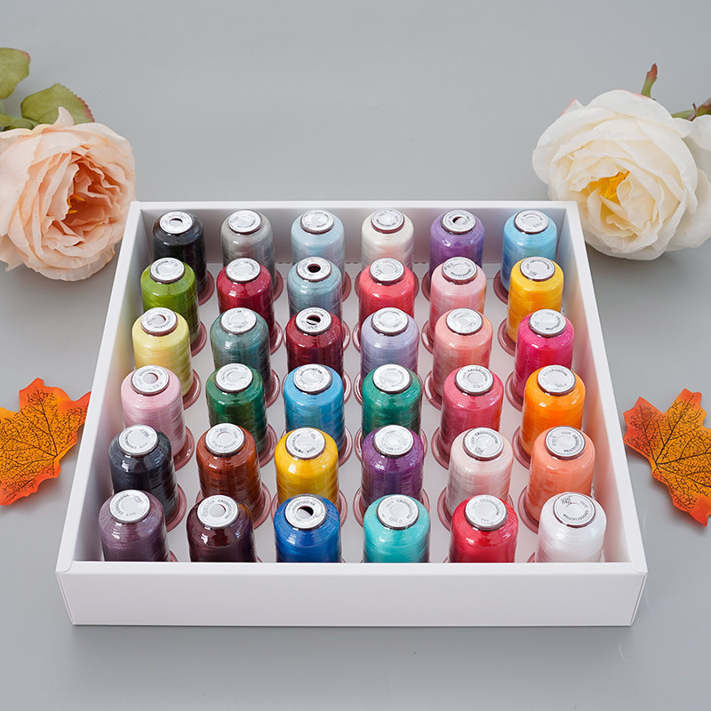 Fir de broderie, polyester 120D, 550 yd lungime, set 60 bucăți, brand Cloth three