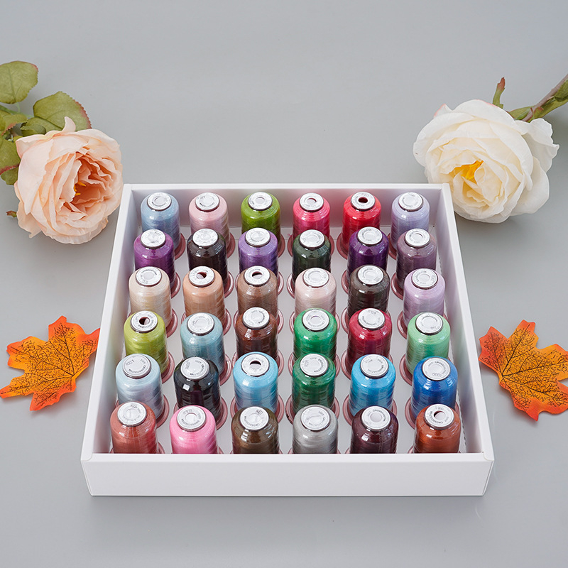 Fir de broderie, polyester 120D, 550 yd lungime, set 60 bucăți, brand Cloth three