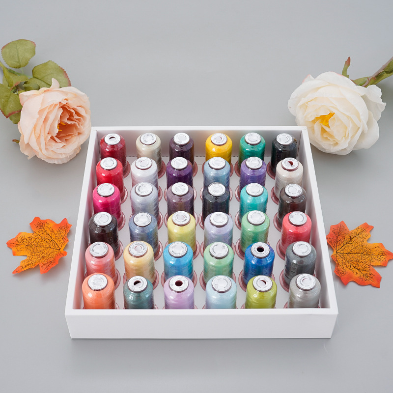 Fir de broderie, polyester 120D, 550 yd lungime, set 60 bucăți, brand Cloth three