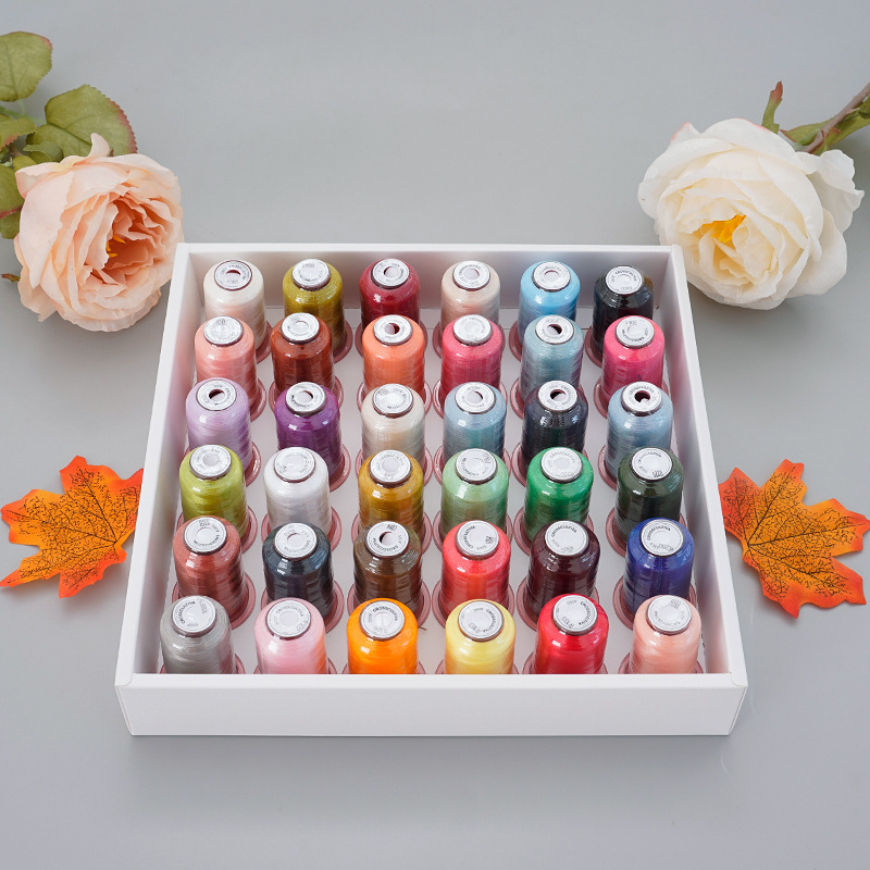 Fir de broderie, polyester 120D, 550 yd lungime, set 60 bucăți, brand Cloth three