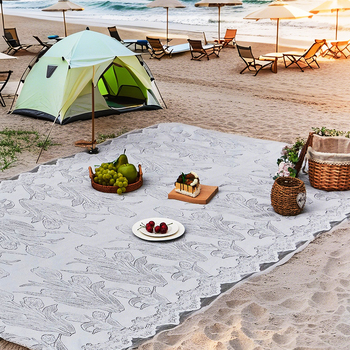 Πικνικ μάτ με κομμένο δαντελένιο σχέδιο, κουβέρτα κάμπινγκ, 100% πολυεστέρας, μοντέρνο-λιτό εξωτερικό