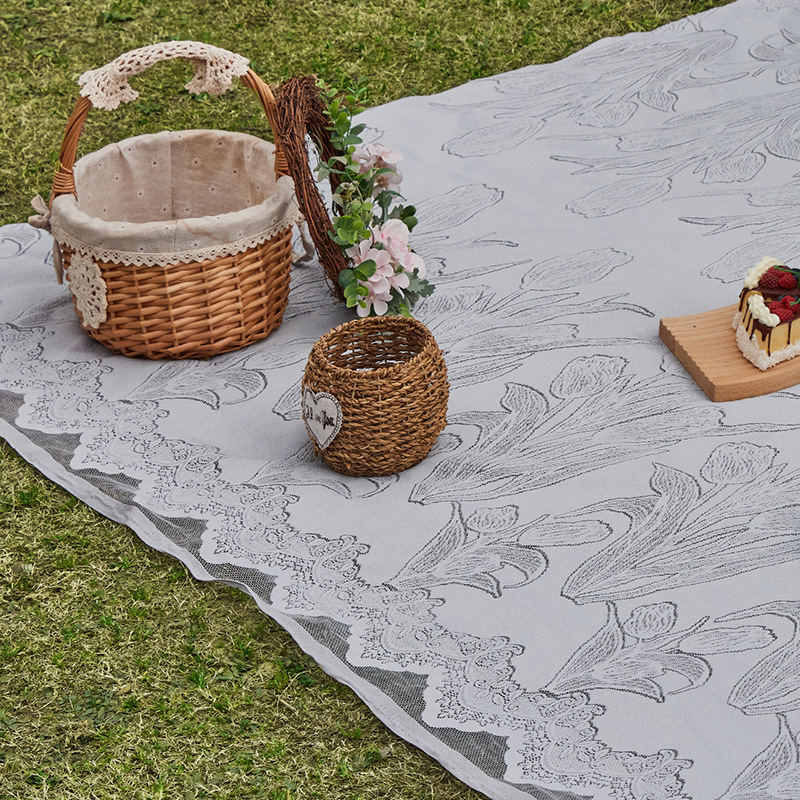 Πικνικ μάτ με κομμένο δαντελένιο σχέδιο, κουβέρτα κάμπινγκ, 100% πολυεστέρας, μοντέρνο-λιτό εξωτερικό