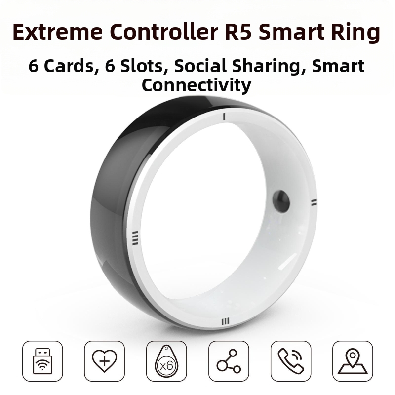 Jakcom R5 smart prsteň pre prístup s 6 kartami (2 IC, 2 ID, 2 NFC) – pamäť 100