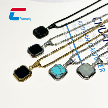 Κολιέ NFC από 18K χρυσό με RFID κάρτα ανάγνωσης/εγγραφής, παθητική τροφοδοσία, απόσταση αισθητήρα 0-5 cm, μνήμη 144 byte