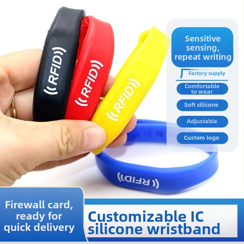 Inteligentný náramok s IC kartou — vodotesný, prepisovateľný, zo silikónu, s kontaktovou IC kartou, na prístup (sauna, bazén, výťah)