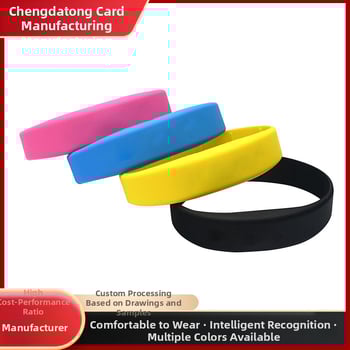 Silikoonkummist RFID käevõru graveeritud sõnumiga, mudel 019, üldotstarbeline, töötemperatuur 0–40°C