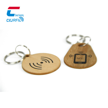 RFID έξυπνη πρόσβαση – ξύλινο μπρελόκ κλειδιού με NFC, μοντέλο NFCMK1114-X2, HF κάρτα ανάγνωσης/εγγραφής, αποθήκευση 1152 bytes, απόσταση 0–5, παθητική τροφοδοσία