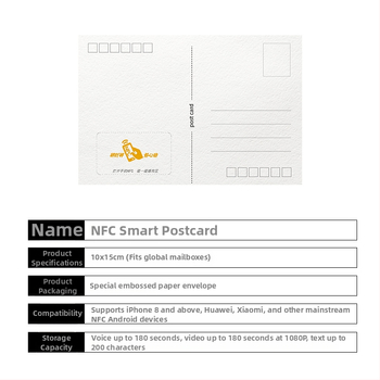 NFC postkaart – kohandatav lõpetamise mälestus, pulmakutse ja tervituskardid; karastatud klaas; bränd Heekgoo