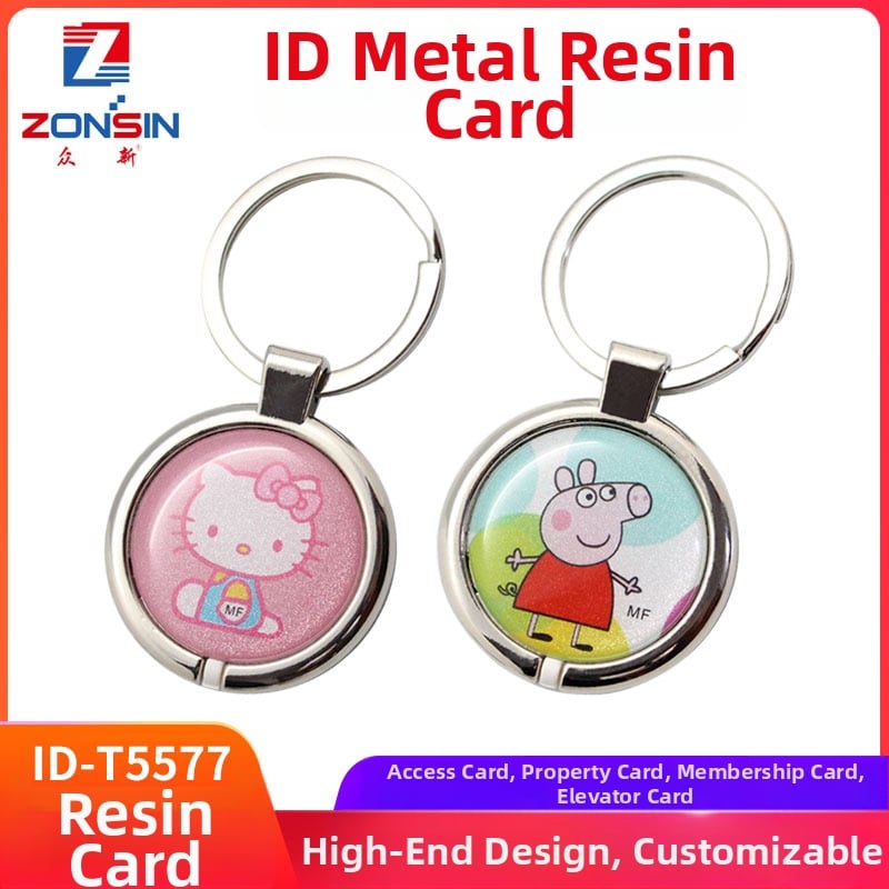 Metallist ID-kaardi hoidja äärtava servaga ligipääsu/lift/türmi kaartide jaoks – ID-T5577, 125KHz, lugemisaja 0.1s, roostevaba teras + PVC, Zonsin