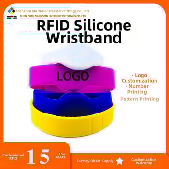 RFID silikoonkäevõru HF NFC ligipääsukontrolliks, veekindel ja sobib kogukonna ja ujumisbasseini ligipääsuks; materjal: silikoon; tehnoloogia: HF NFC; rakendus: ligipääsukontroll; töötemperatuur: -40°C kuni +85°C