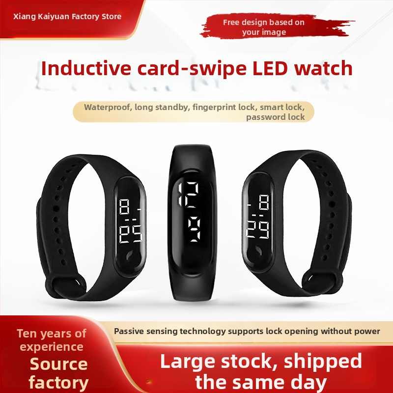 Inteligentný IC náramok s RFID — NFC senzor odtlačku a zámok, M1 čip, dosah čítania a zápisu kariet 1–5 cm, 1024 pamäť, HF RFID, pasívne napájanie