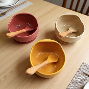 Silicone sraigės formos dubenėlis ir šaukštelis kūdikiams – 2 dalių komplektas, maisto kokybės silikonas, nuo 6 mėnesių
