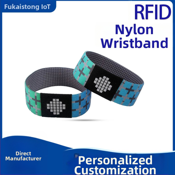 RFID nailonist elastne käevõru F08-kiibiga kontsertide ja lõbustusparkide jaoks; anduriulatus 1,5–10 cm