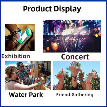 RFID nailonist elastne käevõru F08-kiibiga kontsertide ja lõbustusparkide jaoks; anduriulatus 1,5–10 cm