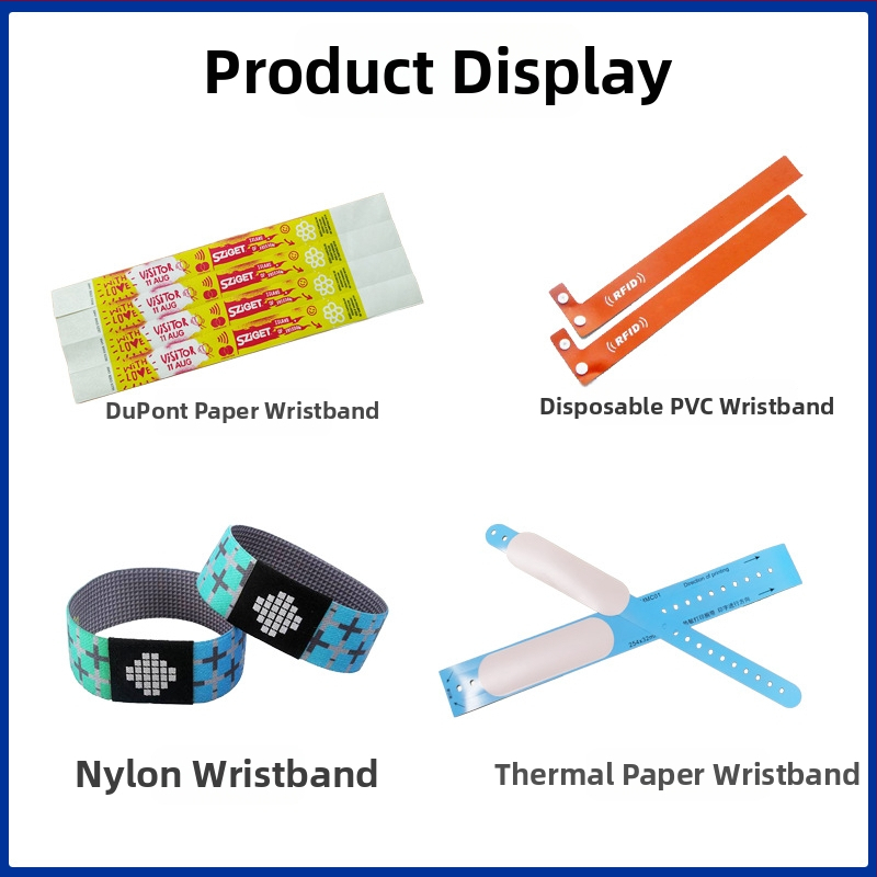 RFID nailonist elastne käevõru F08-kiibiga kontsertide ja lõbustusparkide jaoks; anduriulatus 1,5–10 cm