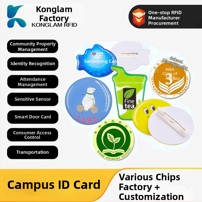 NFC ICID kampusová odznaka s kartou na čítanie a zápis, čas čítania/zápisu 0,1, životnosť zápisu 100000, pasívna vysokofrekvenčná karta