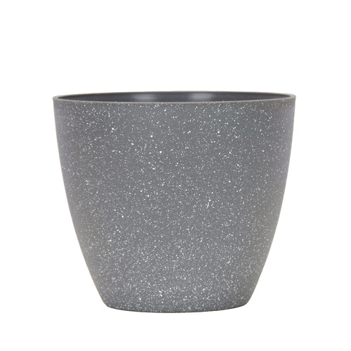 Virágcserép PP műanyagból, márvány imitációval, asztali vagy padlóra való használatra; injekciós öntéssel készített, tartós