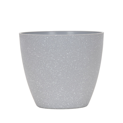 Virágcserép PP műanyagból, márvány imitációval, asztali vagy padlóra való használatra; injekciós öntéssel készített, tartós