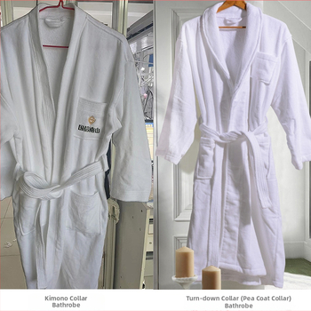 Bavlnený župan s logom - 1100 g Cut-Pile látka, jednovláknová priadza