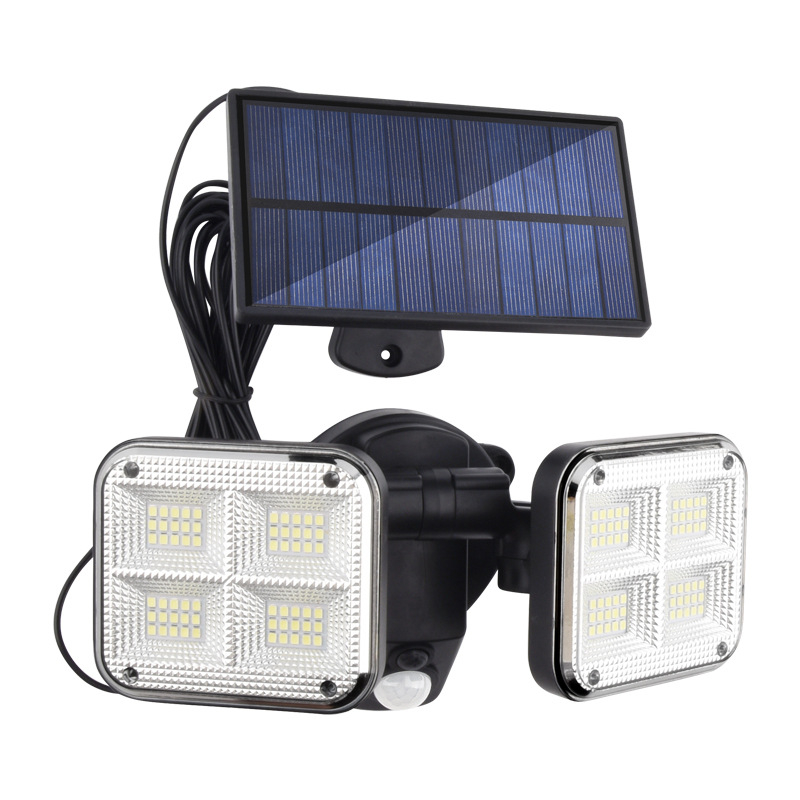 LED podijeljena solarna svjetiljka s senzorom pokreta, vanjska zidna rasvjeta za dvorište, 5W, 3.7V, 6–12 sati osvjetljenja